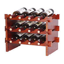 YQJ Portabottiglie Impilabile in Legno Portabottiglie da Appoggio, Installazione Facile, per Cucina, Bar, Cantina, Ripostiglio,Tee,1 Tier 10 Slot