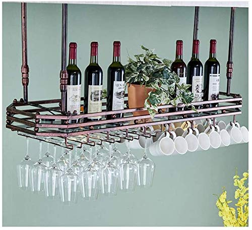FCXBQ Portabottiglie per Uso Domestico, Decorazione Creativa Europea, Appendiabiti per Bicchieri da Vino, portabottiglie per Bicchieri da Vino, portabottiglie da Bar a Testa in Giù (Colore: Marron