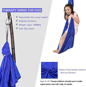 LICHUXIN - Amaca sensoriale per bambini con esigenze speciali per attività fisiche indoor swing regolabile per integrazione sensoriale (colore blu, dimensioni: 100 x 280 cm)
