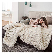 DSLK Moda Mano Chunky Coperta A Maglia Thick Fit Yarn Lana Poliestere Poliestere Bulky Coperte A Maglia Tranquility Coperta Ponderata (Color : Green, Size : 80x100cm)