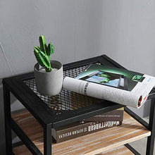 H-CAR Comodino Comodino retrò Industriale con cassettiera in Legno con Scomparto Anteriore Aperto per Camera da Letto