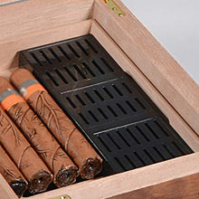 SHAO1 Cigar Humidor, Legno di Cedro Cigar Box Alto-Through Lucernario con Dorato Igrometro con Umidificatore (346 * 236 * 161Mm)