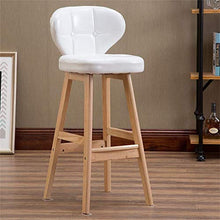 GYPPG Sedia con sgabelli Bar in Legno di Gomma con Schienale e poggiapiedi ergonomici | Sedie Colazione con Cuscino in Ecopelle per sgabelli Bar/Cucina | Carico Massimo 200 kg - Sedile