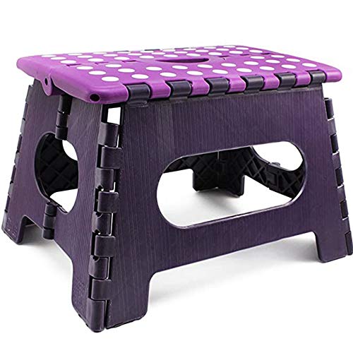 Sgabello Pieghevole,Sgabello Da Cucina Pieghevole,Sgabello Da Bagno,Sgabello Da Giardino Pieghevole,Facile Da Riporre,Facile Da Trasportare,Adulti E Bambini Possono Usare,Purple-Foldingfootstool