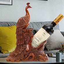 BLMDX Vino cremagliera di buon auspicio pavone vino casa soggiorno vino armadio decorazione display resina vino cremagliera marrone