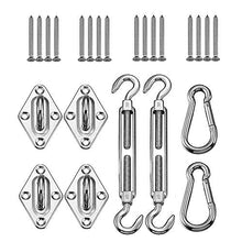 Kit di accessori per fissaggio a vela in acciaio INOX per triangolo da giardino e quadrato, per tende da sole rettangolari