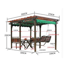 HLZY Gazebo da Giardino Gazebo for Patios, Esterna Padiglione Villa Cortile Garden Gazebo in Legno Rack UVA, con Swing Sedia e scrivania for Giardino, Patio, Prati, Le Parti Tettoia da Esterno