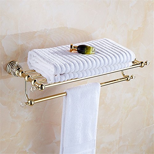 MBYW Portasciugamani Moderno Portasciugamani Elegante per Il Bagno di Moda Hotel Europeo Bagno in Acciaio Inox portasciugamani Bagno scaffale Oro Asciugamano Rack Hardware Pendente Appeso a Parete