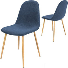 Deuba Sedie Sala da Pranzo 4 pz Tessuto sedie da Cucina Soggiorno Salotto Gambe Metallo Sedia Salone Blu Scuro
