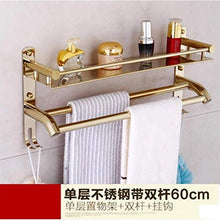 GYCS Mensola del Bagno Portaoggetti Doccia Dorato Numero di Strati Accessori per Il Bagno Mensola per Asciugamani da Bagno Mensola portaoggetti angolare a 2 Strati Mensole Vasca da Bagno