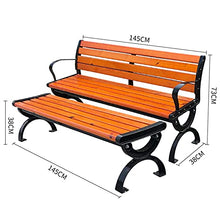 Panchine da giardino per terrazza all'aperto Panchina da giardino per il tempo libero, panchina da patio resistente alle intemperie con telaio in alluminio e legno massello anticorrosivo, panchine