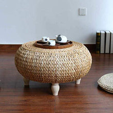 Xicaimen Tavolino da caffè Rotondo in Rattan tavolino da caffè in Tatami Tavolo a bovindo Tavolo kodatsu tavolino da Balcone tavolino da caffè (Colore: Marrone  Dimensioni: 60 * 60 * 35 cm)
