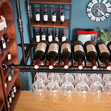 YWYW portabottiglie portabottiglie in Metallo portabottiglie portabicchieri portabicchieri creativi portabottiglie per Bar da Soggiorno portabicchieri sospesi (Dimensioni: L60 * 30CM)