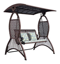 DGHJK Altalena da Portico con Supporto Mobili da Esterno Sedia a Dondolo con ombrellone da Esterno, soffitto Regolabile in Rattan con Poltrona Cuscino