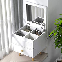 ORGANIZZATORE DI ARCHIVIAZIONE DI GRANDI DIMENSIONI Per Home Camera Da Letto,Tavolo Da Trucco Tavolo Da Toeletta Con Flip Top Mirror E Cassetti Scorrevoli,Assemblaggio Facile-Bianco-a 40x40x45cm(16x16