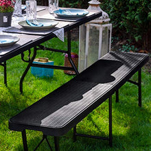 AMANKA - Panca da Giardino, Pieghevole, Resistente alle intemperie, 184 x 30 x 43 cm, Effetto Rattan