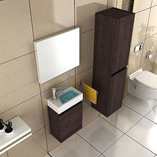 Set di mobili da bagno vormontiert 40 x 22 cm in Alamo in rovere con lavabo in ghisa minerale e specchio, in bagno set/mano lavabo per un bagno moderno con Alpi Berger