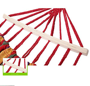 YQ&TL Amaca su Tela per Esterni con Bastone in Legno Bastone per Rinforzo in Metallo antiribaltamento Borsa per Il Trasporto di Stoffa Rossa Colorata per Giardino con Patio (Larghezza: 1,5 m)