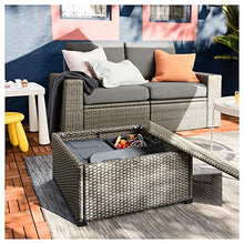 Tok Mark Traders SOLLERÖN Sgabello da esterno, grigio scuro, 62 x 62 cm resistente e facile da curare. Sezioni di divano da esterno, mobili da giardino Prodotti per esterni. Ambiente.