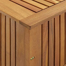 Wealthgirl - Contenitore in legno di acacia, contenitore in legno, per giardino, giardino, per cuscini esterni, attrezzi da giardino