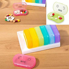 2pcs pillola medicina scatola 7 giorni settimanale portatile di stoccaggio della droga contenitore arcobaleno