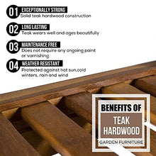 Tavolo da Giardino Rotondo in Legno Massello - Arredamento da Esterno in Legno Massello di Teak di Alta Qualità e Resistente Agli Agenti Atmosferici - Perfetto per Giardino, Patio, Bistrot, Bevande