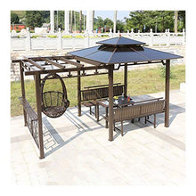 HLZY Gazebo da Giardino Gazebo for Patios, Villa Patio Gazebo Esterno Gazebo del baldacchino con Swing Sedia e scrivania, Ideale for Barbecue, Party, Beach e Altro Tettoia da Esterno