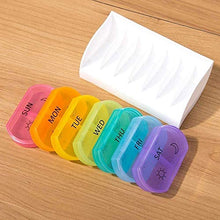 2pcs pillola medicina scatola 7 giorni settimanale portatile di stoccaggio della droga contenitore arcobaleno