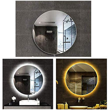 Specchio Tondo da Parete Bagno con Illuminazione LED, Retroilluminato a Prova di Esplosione, Specchio da Trucco da Parete Grande