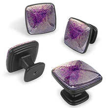 Decorative glitter silver and purple Pomelli per Porta Set di 4 Pomelli per Mobili Manopole per Cassetti Cucina Armadio Vetro