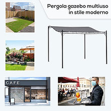 Outsunny Gazebo Pergola 3x3m da Esterno, Giardino o Terrazzo con Tenda Impermeabile Grigia