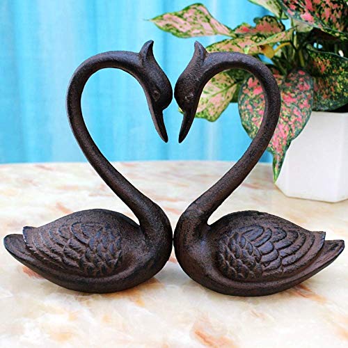 Generic Brands Giardino di casa Creativo Cigno in Ferro Display Camera da Letto Soggiorno Mobile TV Decorazione Armadietto del Vino Decorazione Artigianato, 2PCS-15 * 8.5 * 20cm