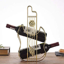 Living Room Free Standing 2 Bottles Wine Rack Display Tabletop Iron Bottle Holder Stand Simple Moder Interior Decorations Portable Modern Minimalist Design for Wine Lovers (Co