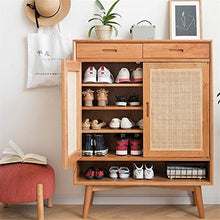 LULUVicky in Piedi Bagagli Petto Legno di Servizio di archiviazione Mobile con Ante a Buffet Credenza Ingresso Console Cassetto Bassa Credenza (Color : Wood, Size : 90x35x115cm)