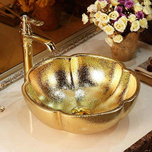 KEKEYANG Stile Europeo d'oro dell'Arte Ceramica della Lavata di Ceramica del Bacino del dispersore Bagno lavabo Creativo casa Porcellana