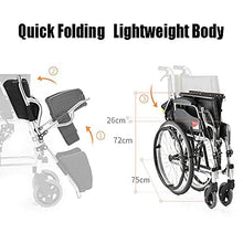 Carrozzine Leggere Pieghevoli - Pieghevoli Carrozzina Semovente Leggera per Disabili E Anziani - Braccioli E Poggiapiedi Fissi - Cintura di Sicurezza A