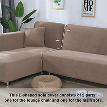 Zhongdalian Copridivano con Penisola Separato Elasticizzato Chaise Longue - Fodera per Divano a Forma di L (2 Pezzi, 2+3 posti, 145-185 cm 190-230 cm) - Arredi Casa