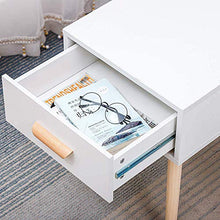 Comodini scandinavi in legno e bianco, comodino con armadietto con 1 cassetto, tavolino, tavolino da caffè, tavolino quadrato per soggiorno, corridoio, camera da letto, ufficio, 40 x 40 x 50 cm