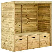 vidaXL Panchina da Giardino con Pergolato 3 Cassetti 170 cm Legno Pino