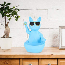 Hancend Scatola portaoggetti Famiglia Cartoon Gatto Antiscivolo Telecomando Chiave Scatola portaoggetti Custodia Organizer Decorazione(Blu)