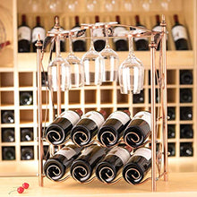LXH-SH Cremagliera del Vino Nana Elegante Rack Vetro di Essiccazione, Bottiglie di Vino Metallo Rack Calici Stand Contiene 8 Bottiglie e 6 Bicchieri 42x15.5x46.5cm scaffali Vino contatore