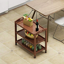 &ripiano di stoccaggio Scaffalature in legno massello Home Soggiorno Cucina Hot Pot Rack a tre livelli con ruote Scaffale di finitura (Color : 60 * 32 * 73cm)