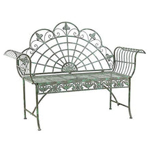 LXLH Panca da Giardino Panca da terrazza panchina da Giardino panchina retrò, panchina da Giardino in Metallo Impermeabile e Resistente al Sole, panchina Decorativa con Schienale e braccioli. può