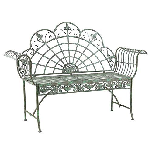 LXLH Panca da Giardino Panca da terrazza panchina da Giardino panchina retrò, panchina da Giardino in Metallo Impermeabile e Resistente al Sole, panchina Decorativa con Schienale e braccioli. può