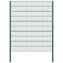 Panneau de clôture avec poteaux Fer 1,7 x 2 m Vert