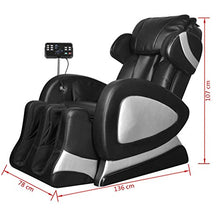 Vislone Poltrona da Massaggio Relax Elettrica Reclinabile in Ecopelle Nera Schermo Comandi,Poltrona Massaggiante Relax Elettrica Reclinabile in Similpelle Nera con Schermo Comandi