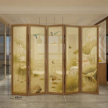 Room Screen Even Divisorio per Stanza in Legno con Decorazione a Pittura di Paesaggio, Parete divisoria per mobili, Privacy, divisorio per Schermo Tradizionale a 4 Pannelli