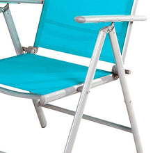 Sedia pieghevole in 7 posizioni con telaio in alluminio e rivestimento in tessuto, 54 x 64 x 106 cm, colore: Petrolio