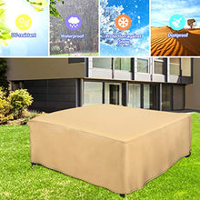 WYYL Copertura Tavolo Esterno, Copertura per Mobili da Giardino, Resistente allo Strappo, Tessuto 420D Oxford Quadrato Protezione Cover, Rettangolare, Impermeabile, Antivento, Anti-UV
