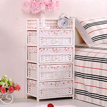 Comodini Comodino in Paglia da Giardino Moderno con cassetto Laterale in Rattan Comodini Letto